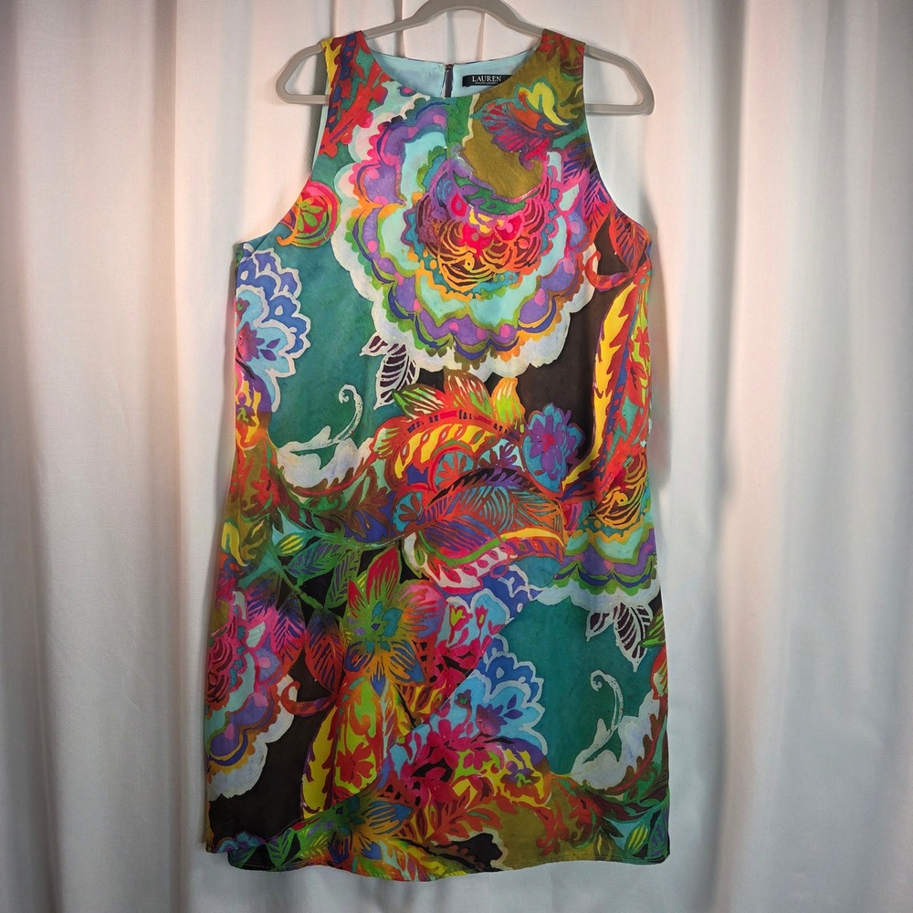Lauren Ralph Lauren Floral Sleeveless Shift Dress Coastal Luxury Maximalist